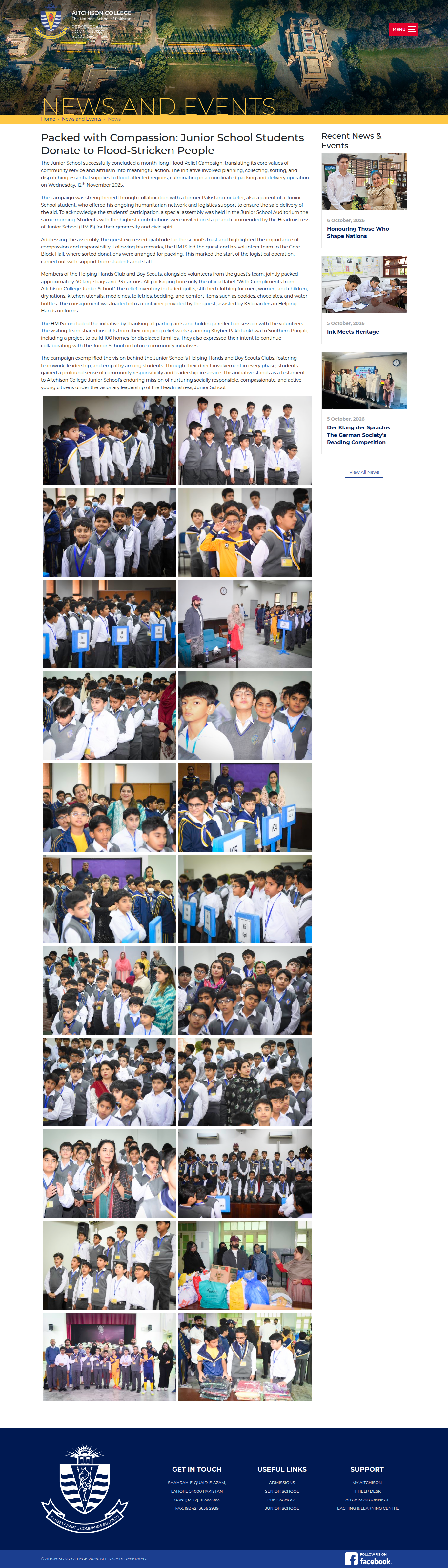 Snapshot of Packed with Compassion: Junior School Students Donate to Flood-Stricken People
