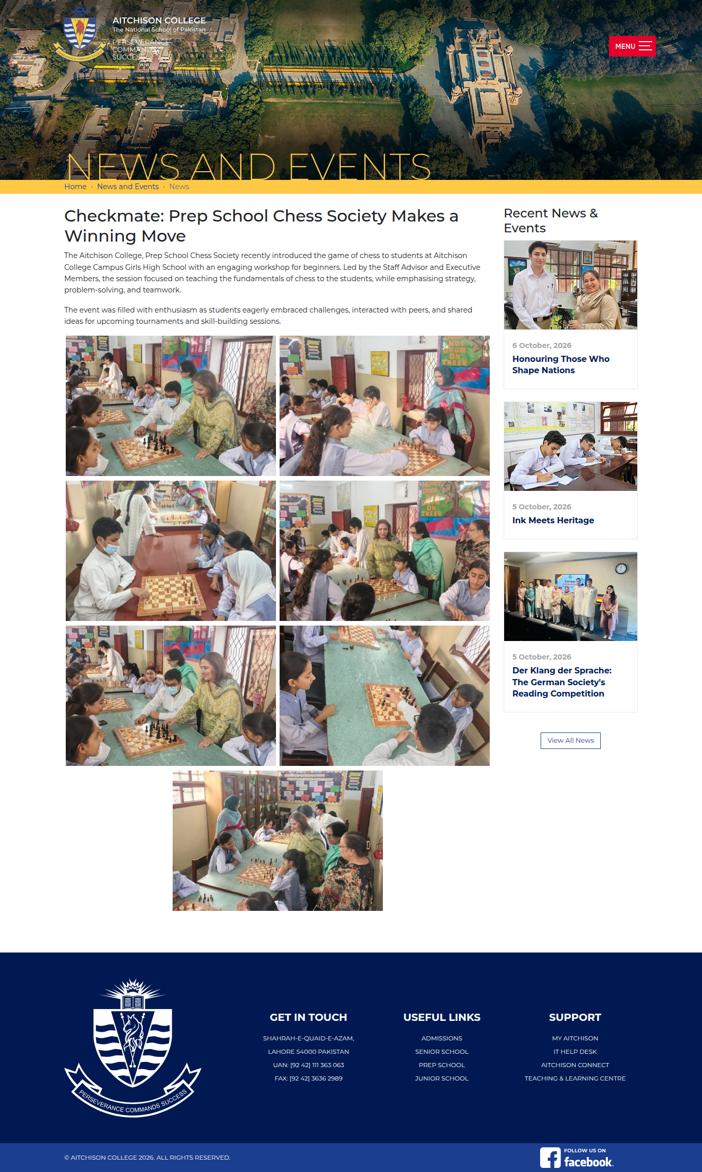 Snapshot of Checkmate: Prep School Chess Society Makes a Winning Move