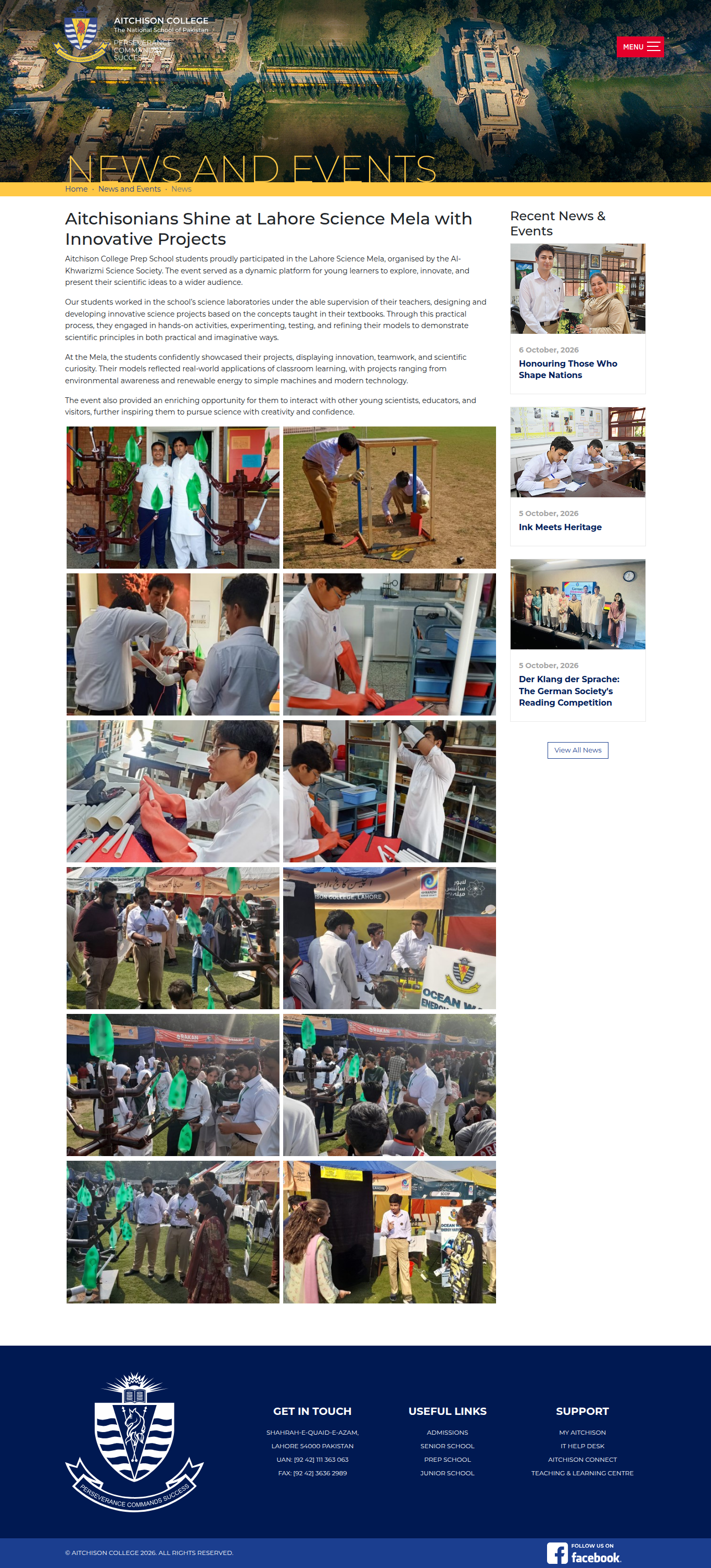 Snapshot of Aitchisonians Shine at Lahore Science Mela with Innovative Projects