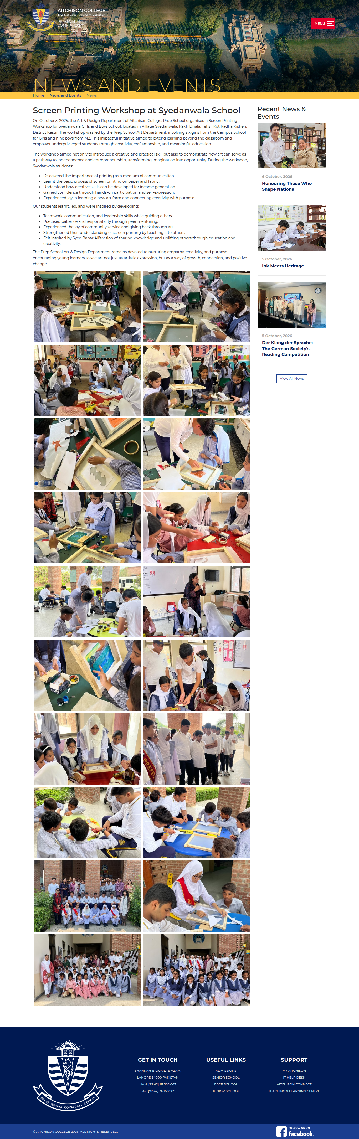 Snapshot of Screen Printing Workshop at Syedanwala School