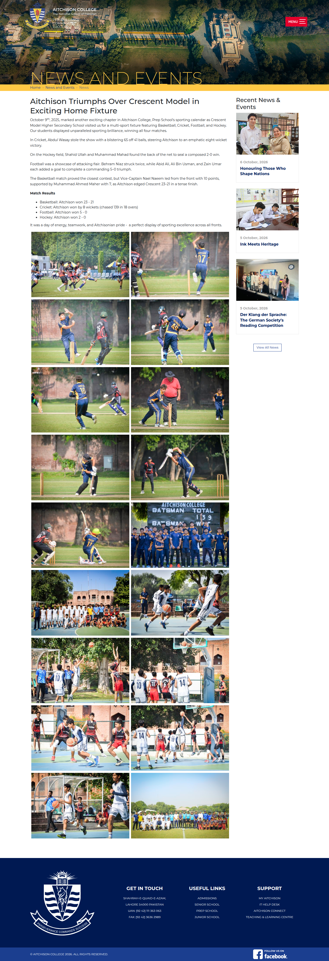 Snapshot of Aitchison Triumphs Over Crescent Model in Exciting Home Fixture