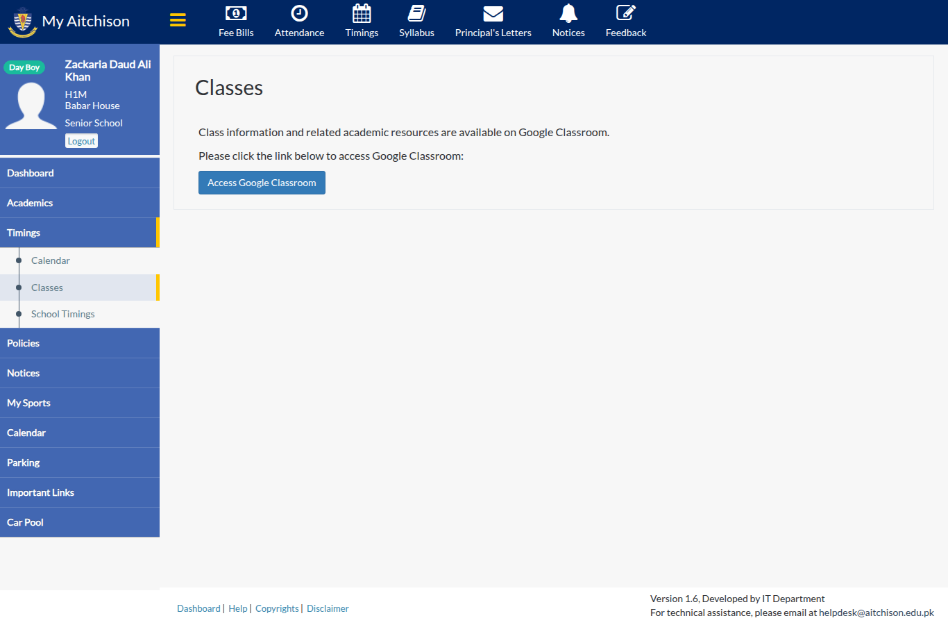 Snapshot of Classes | My Aitchison