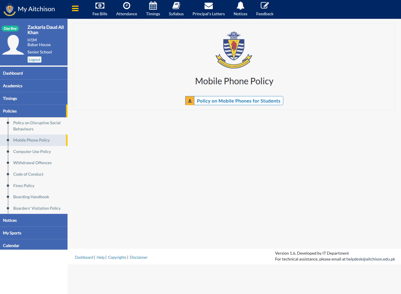 Snapshot of Mobile Phone Policy | My Aitchison
