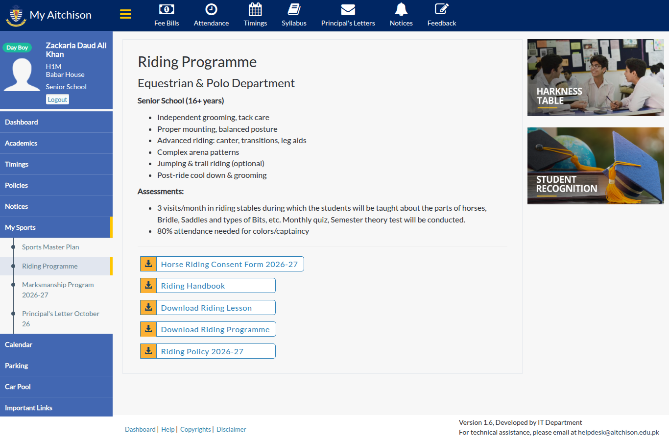 Snapshot of Riding Programme | My Aitchison