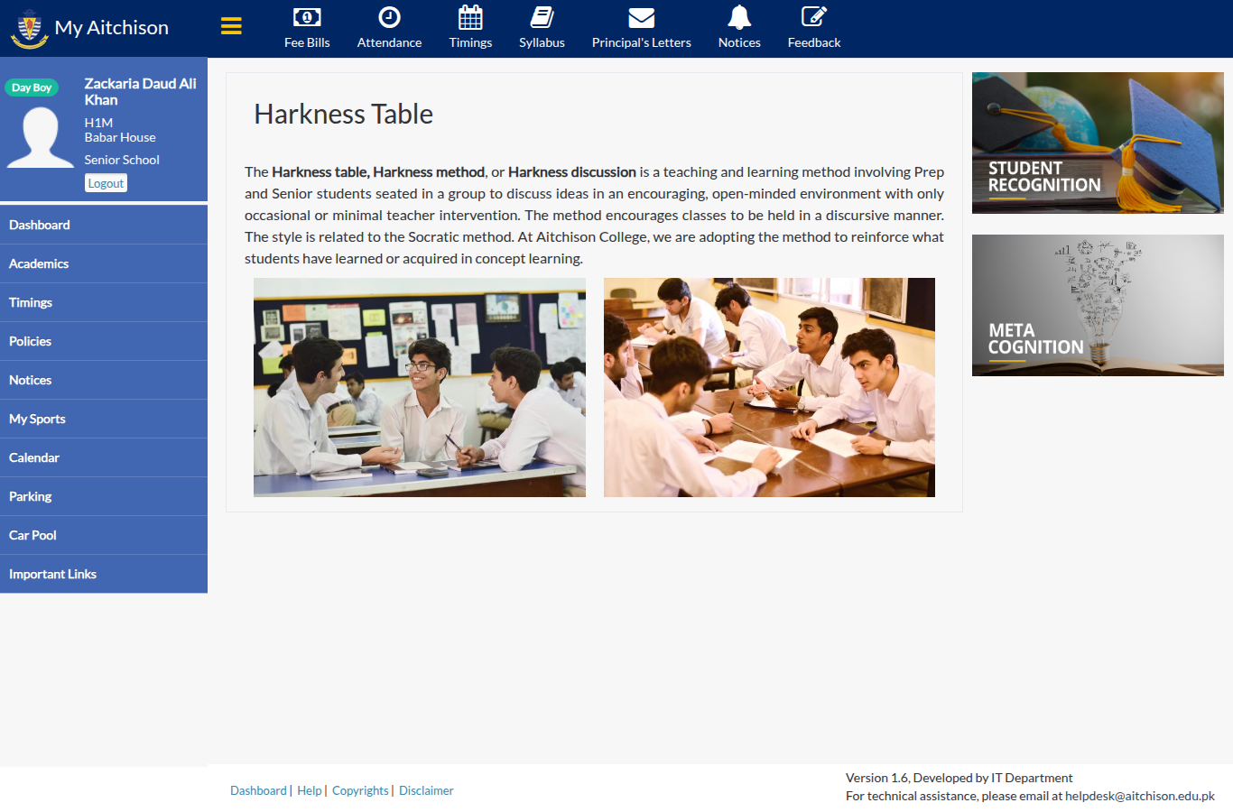Snapshot of Harkness Table | My Aitchison