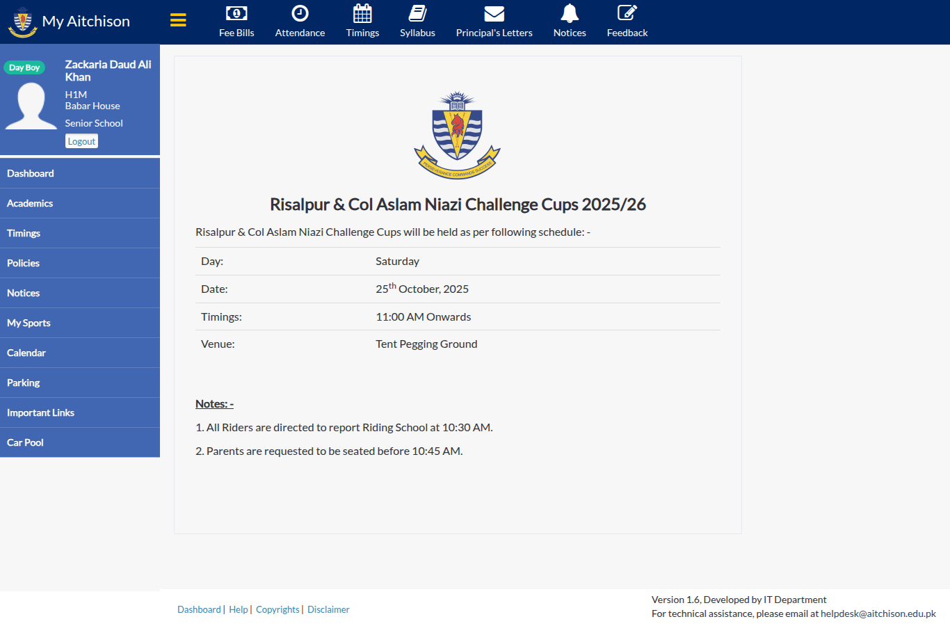 Snapshot of Risalpur & Col Aslam Niazi Challenge Cups 2025/26