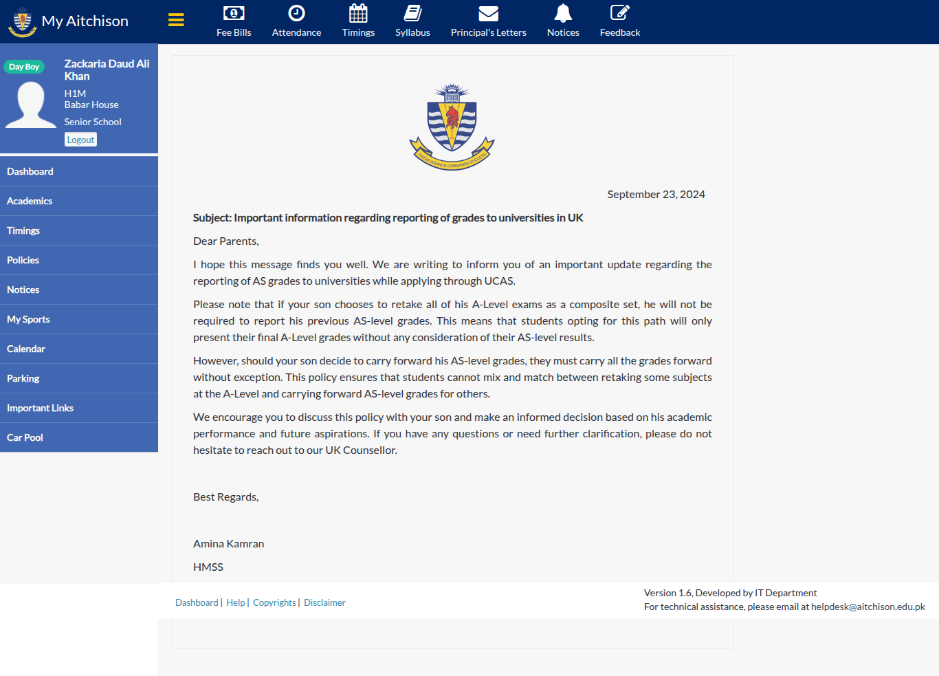 Snapshot of Important information regarding reporting of grades to universities in UK