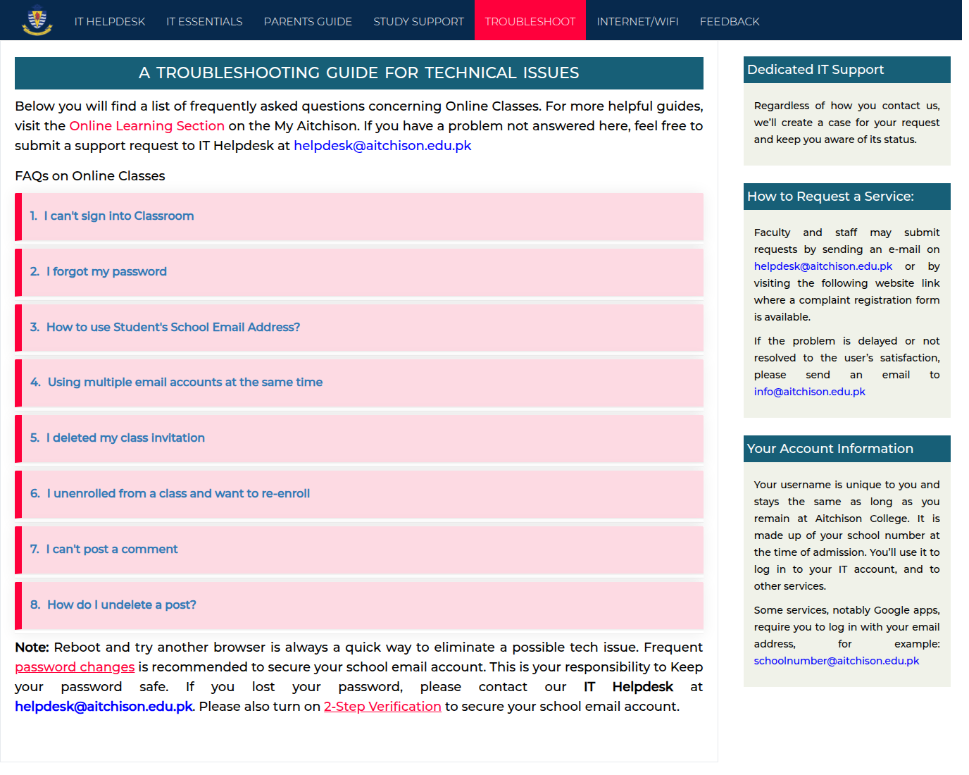 Snapshot of A Troubleshooting Guide for Technical Issues