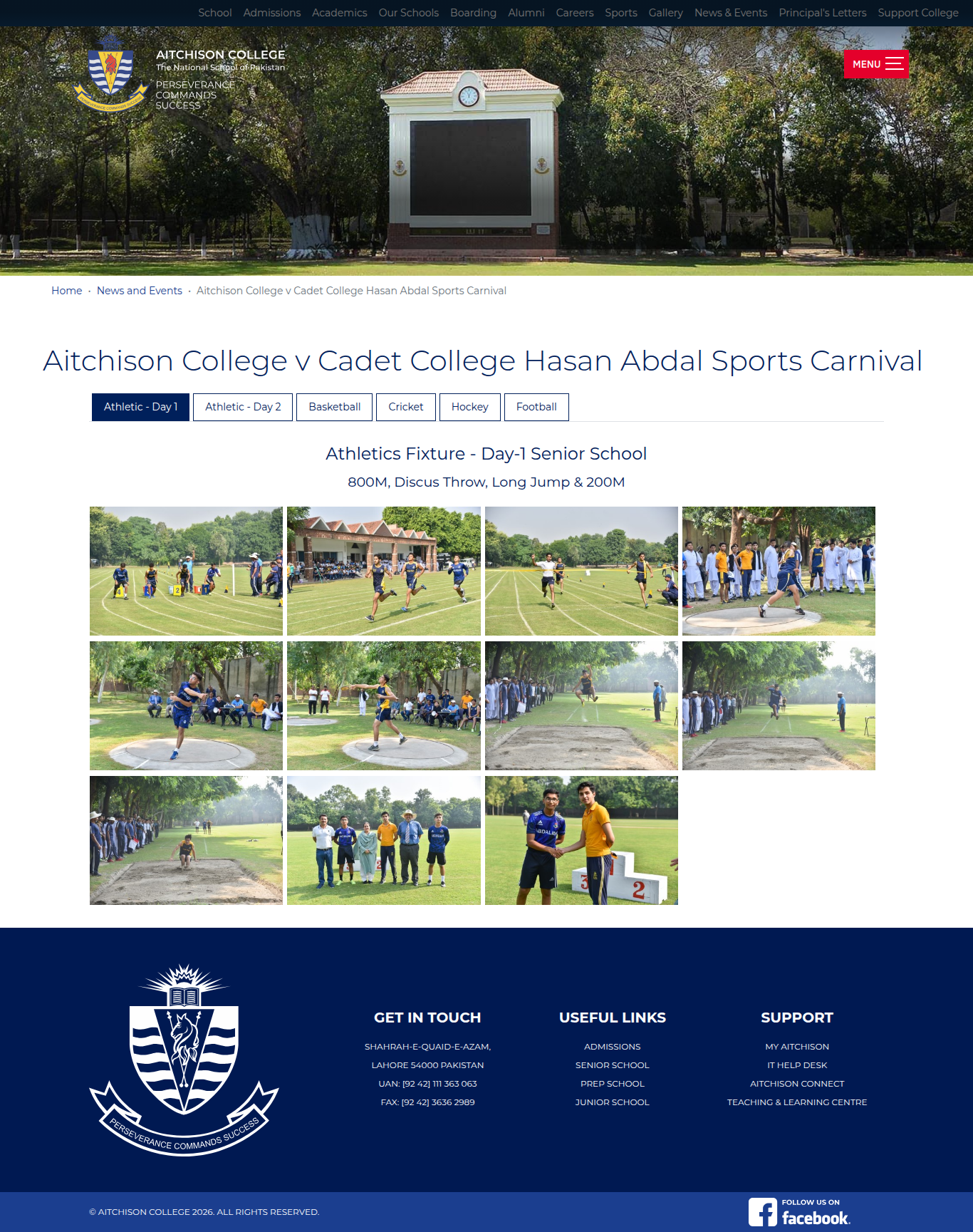 Snapshot of Aitchison College v Cadet College Hasan Abdal Sports Carnival