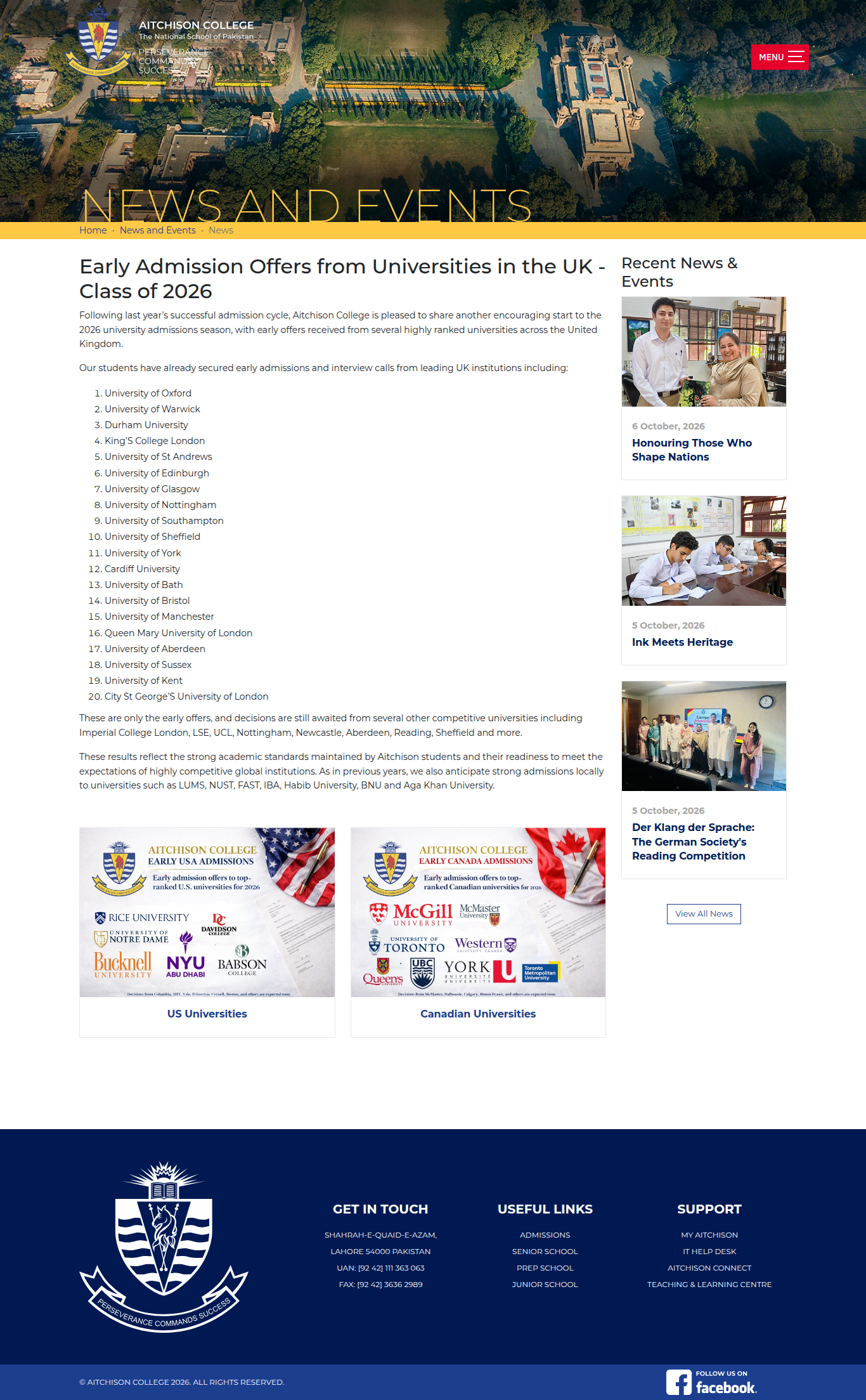 Snapshot of Early Admission Offers from Universities in the UK - Class of 2026