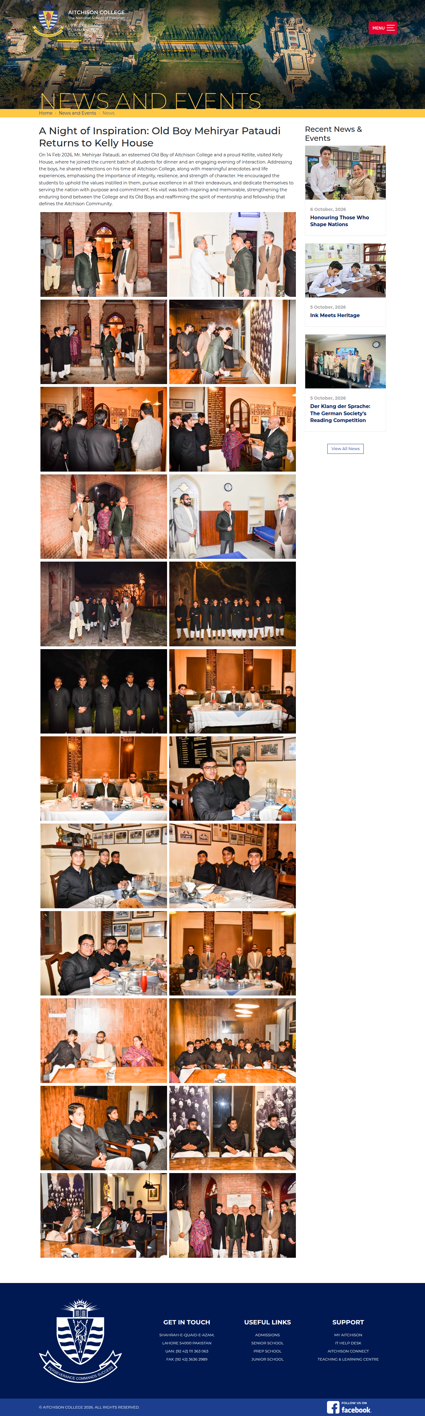 Snapshot of A Night of Inspiration: Old Boy Mehiryar Pataudi Returns to Kelly House