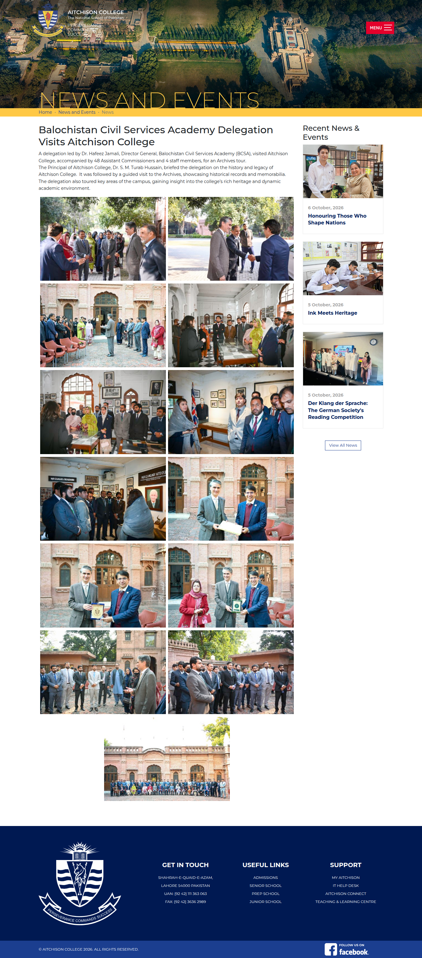 Snapshot of Balochistan Civil Services Academy Delegation Visits Aitchison College