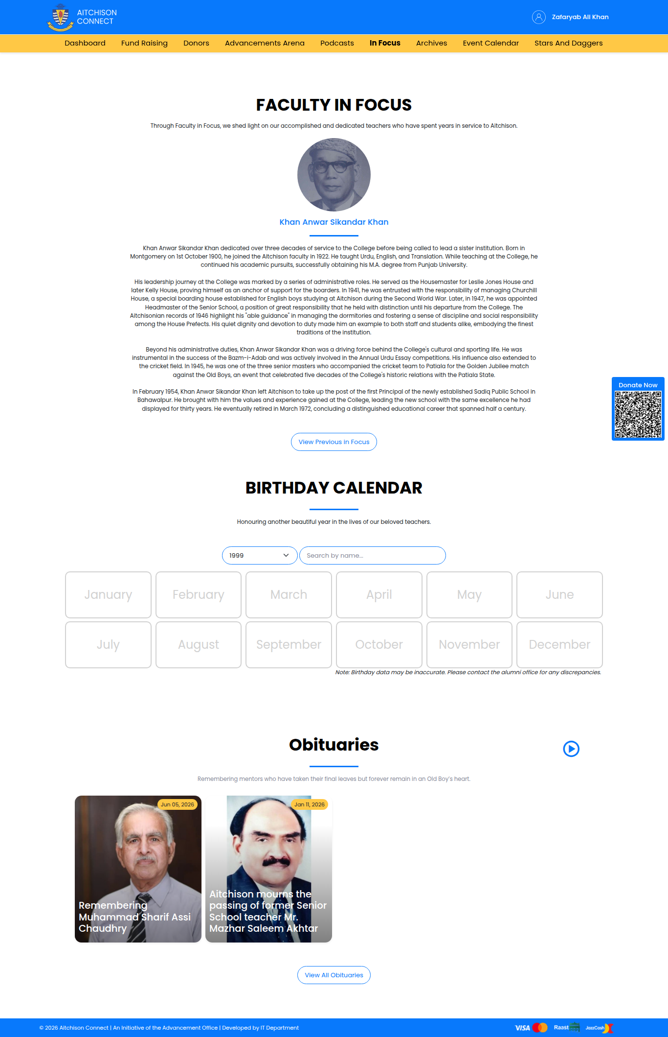 Snapshot of Faculty In Focus | Aitchison Connect