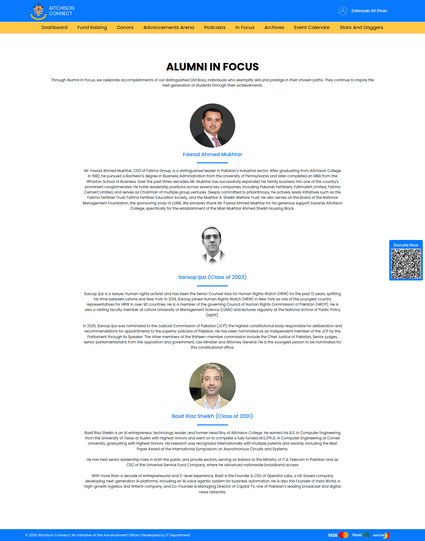 Snapshot of Alumni In Focus | Aitchison Connect