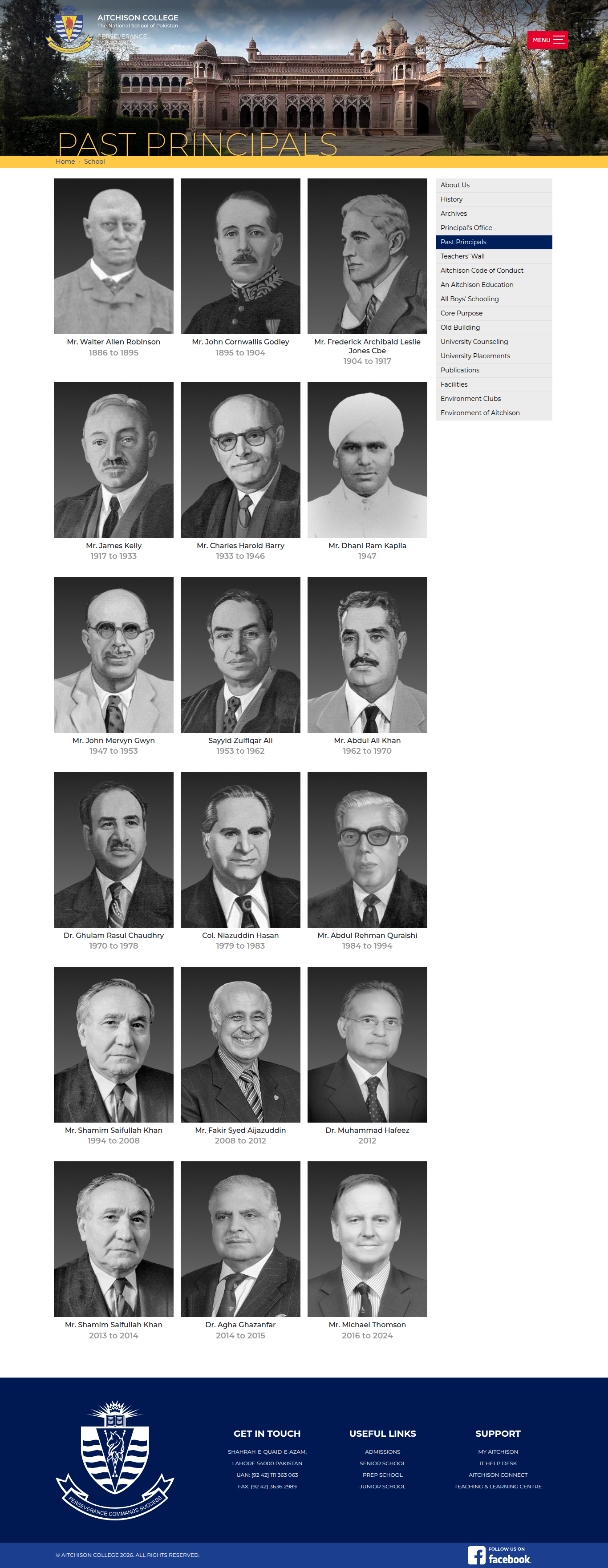 Snapshot of Past Principals