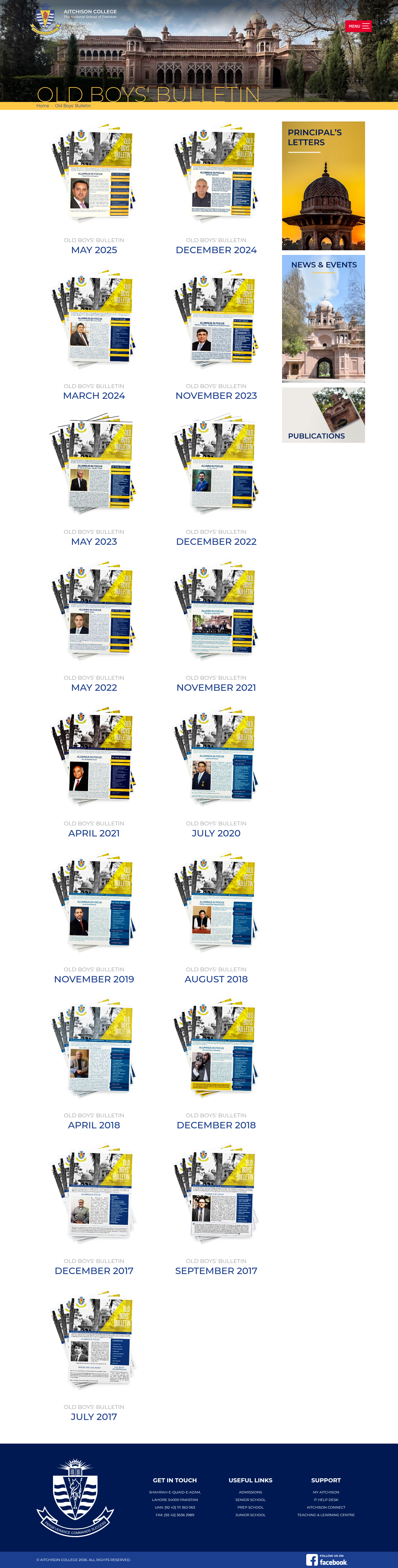 Snapshot of Old Boys' Bulletin
