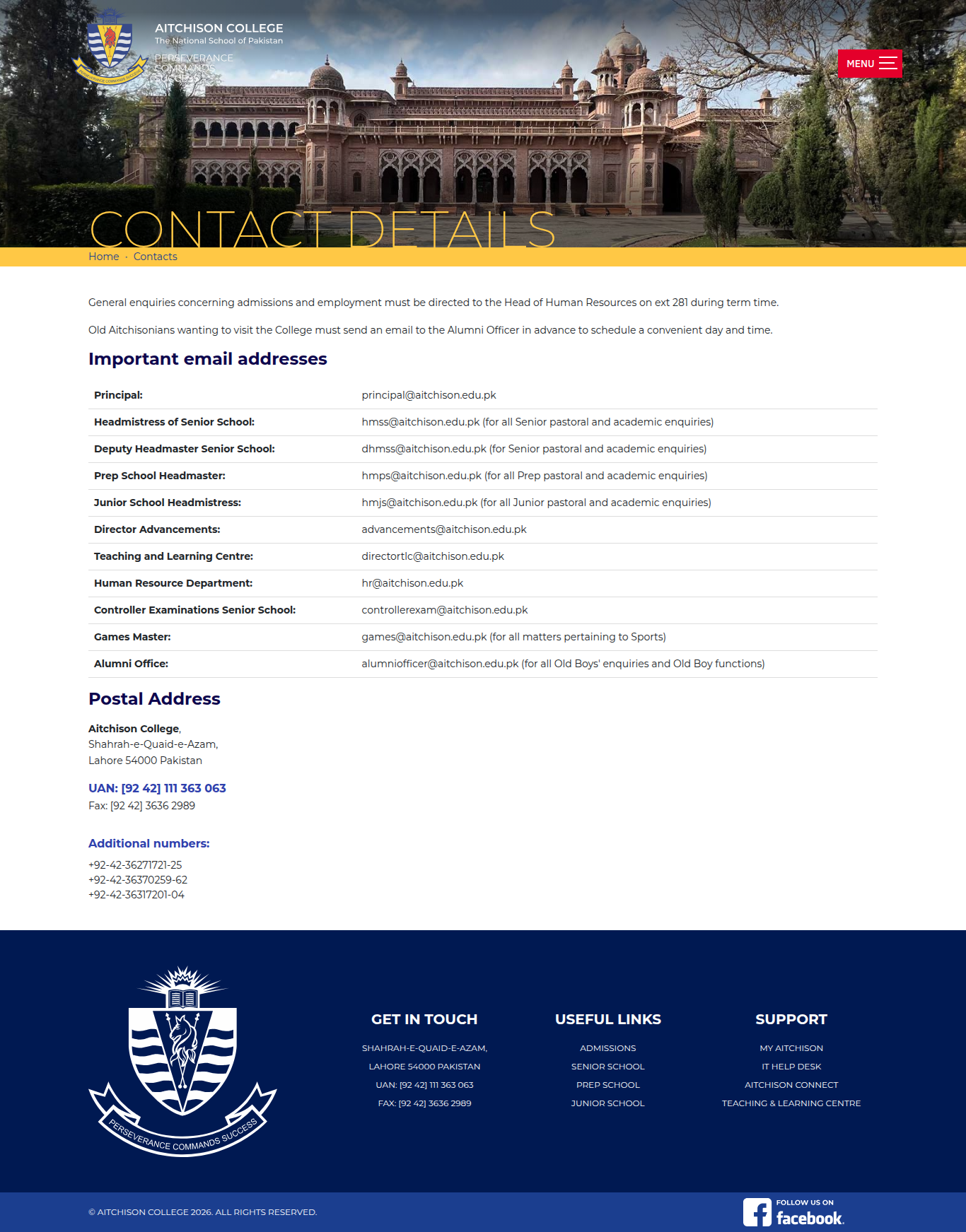 Snapshot of Contact Details