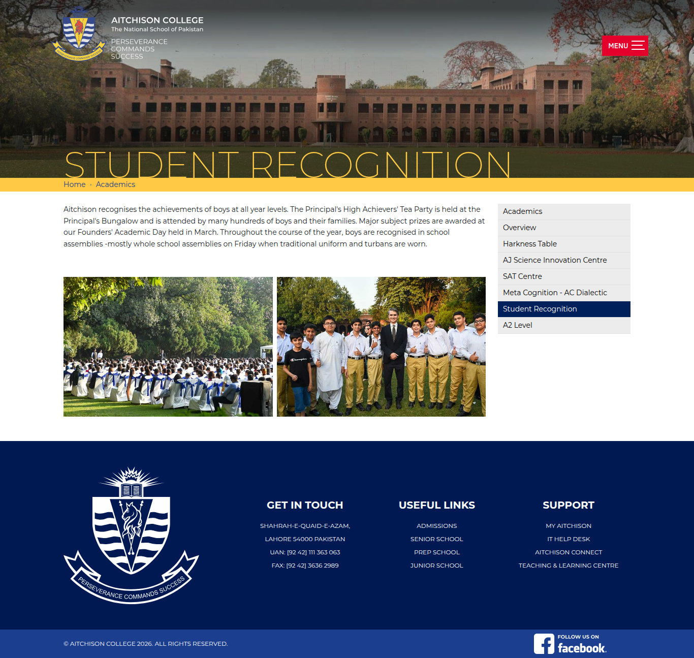 Snapshot of Student Recognition