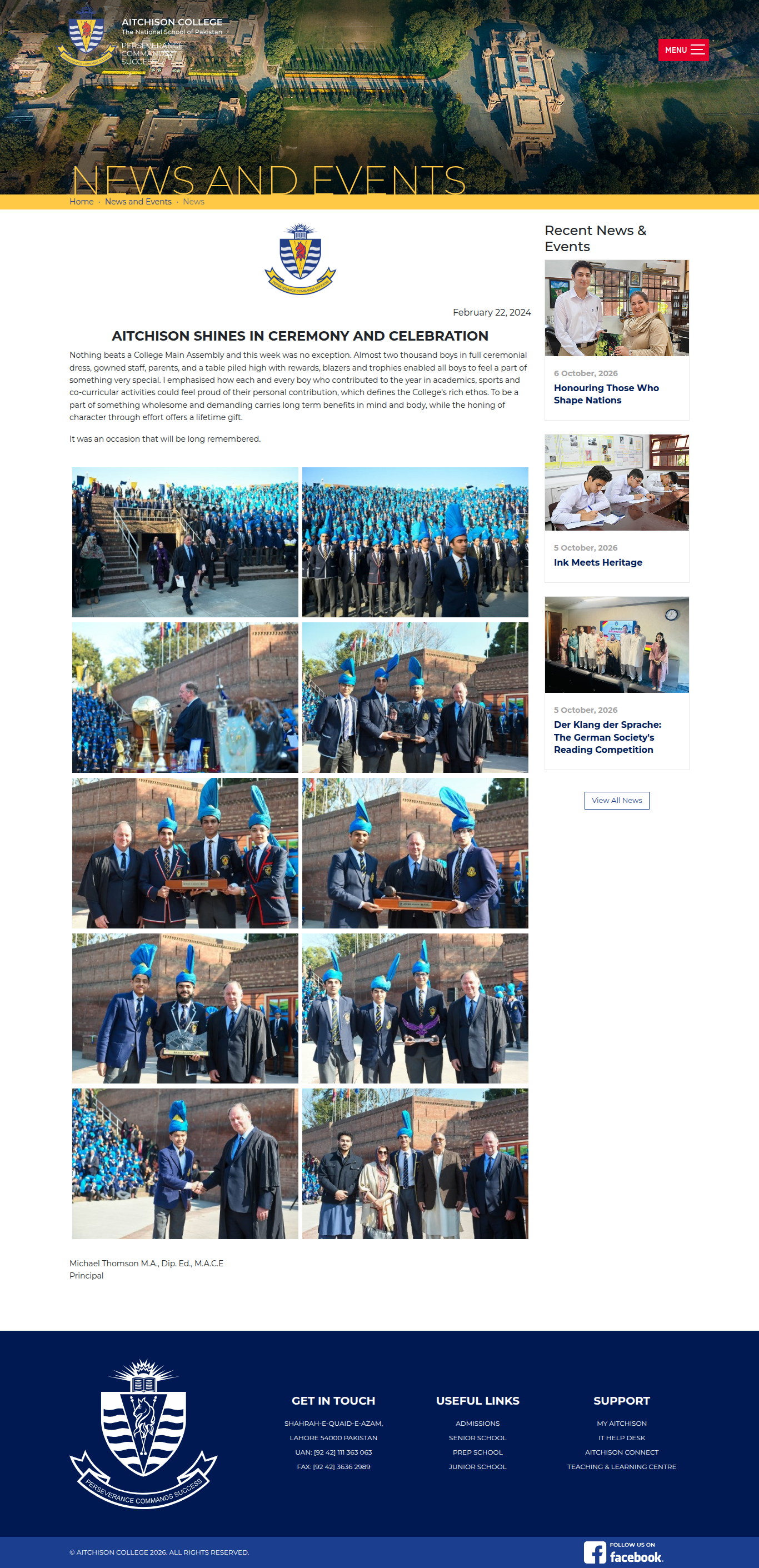 Snapshot of AITCHISON SHINES IN CEREMONY AND CELEBRATION