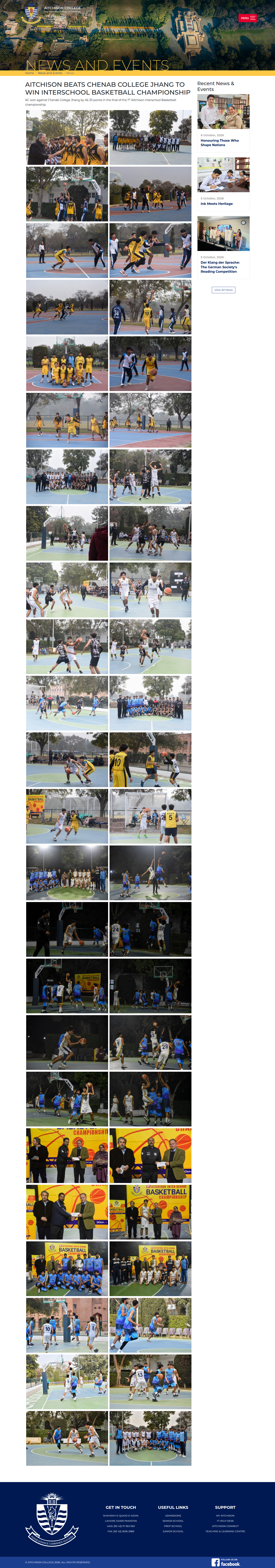 Snapshot of AITCHISON BEATS CHENAB COLLEGE JHANG TO WIN INTERSCHOOL BASKETBALL CHAMPIONSHIP