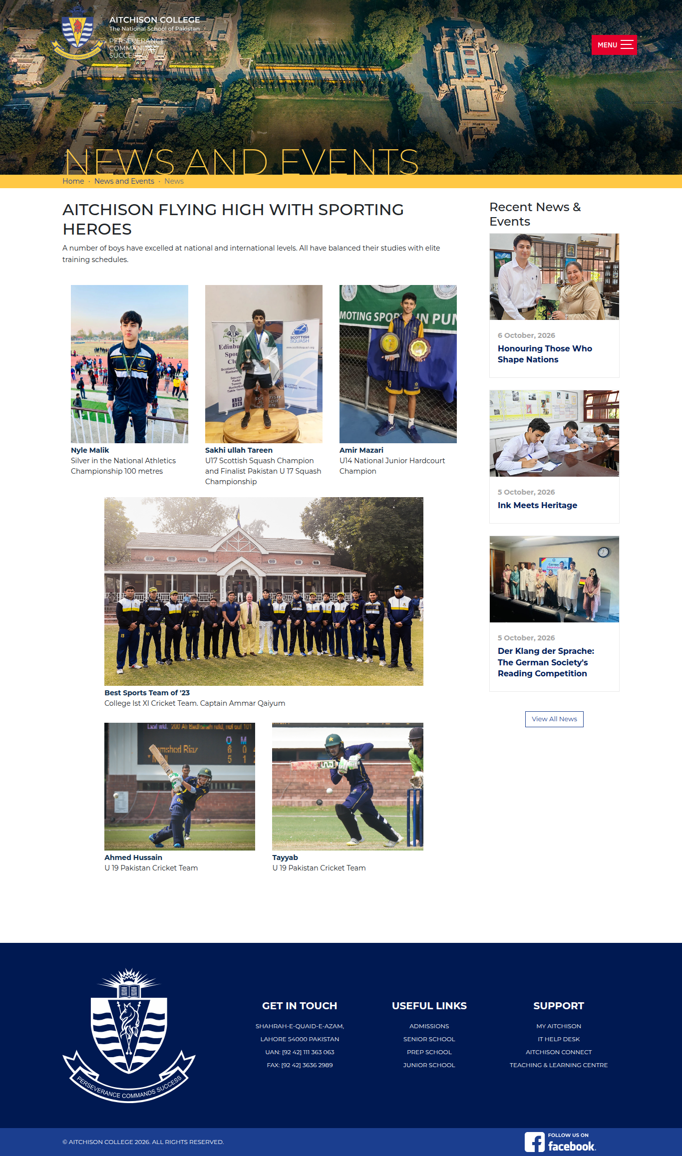 Snapshot of AITCHISON FLYING HIGH WITH SPORTING HEROES