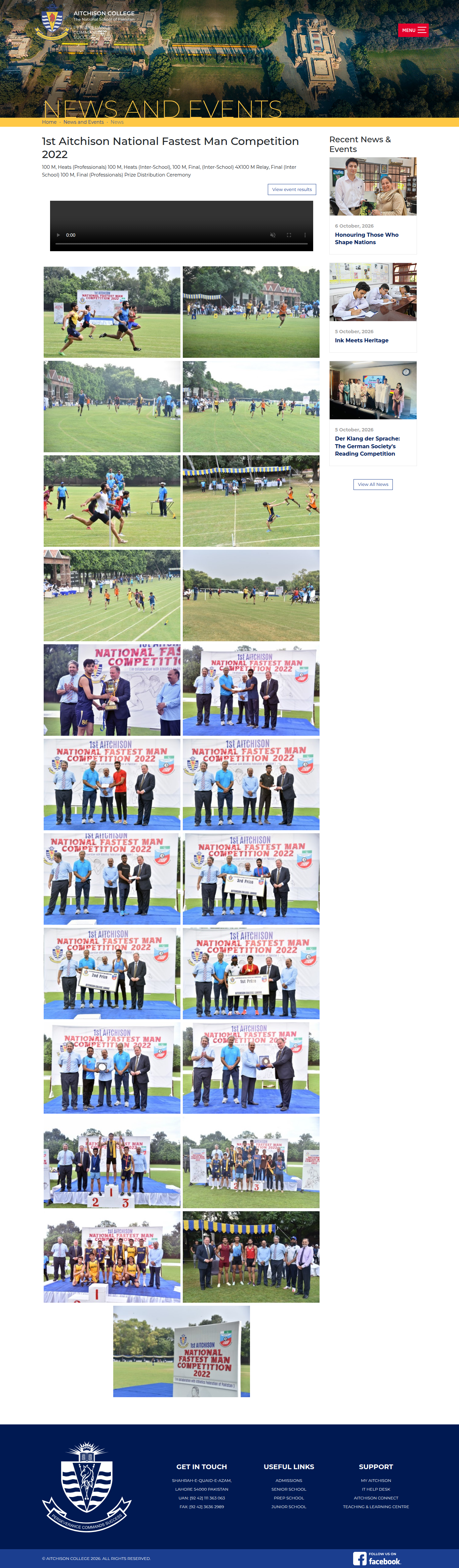 Snapshot of 1st Aitchison National Fastest Man Competition 2022