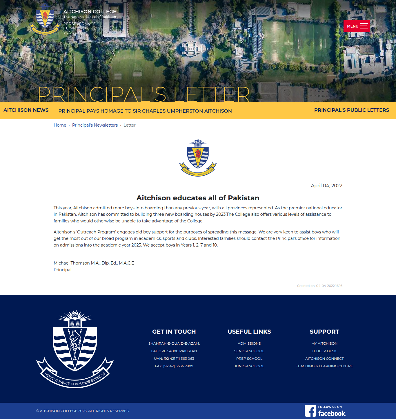 Snapshot of Aitchison educates all of Pakistan