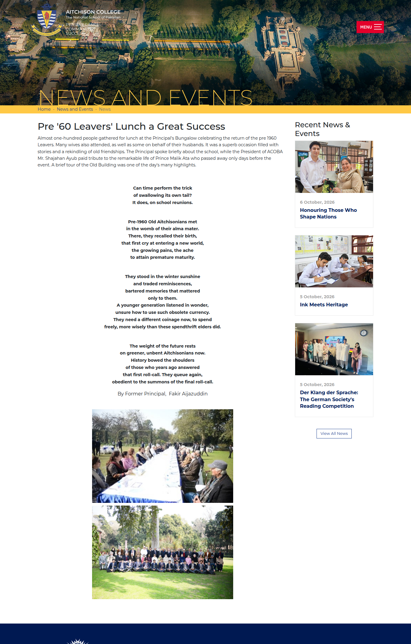Snapshot of Pre '60 Leavers' Lunch a Great Success
