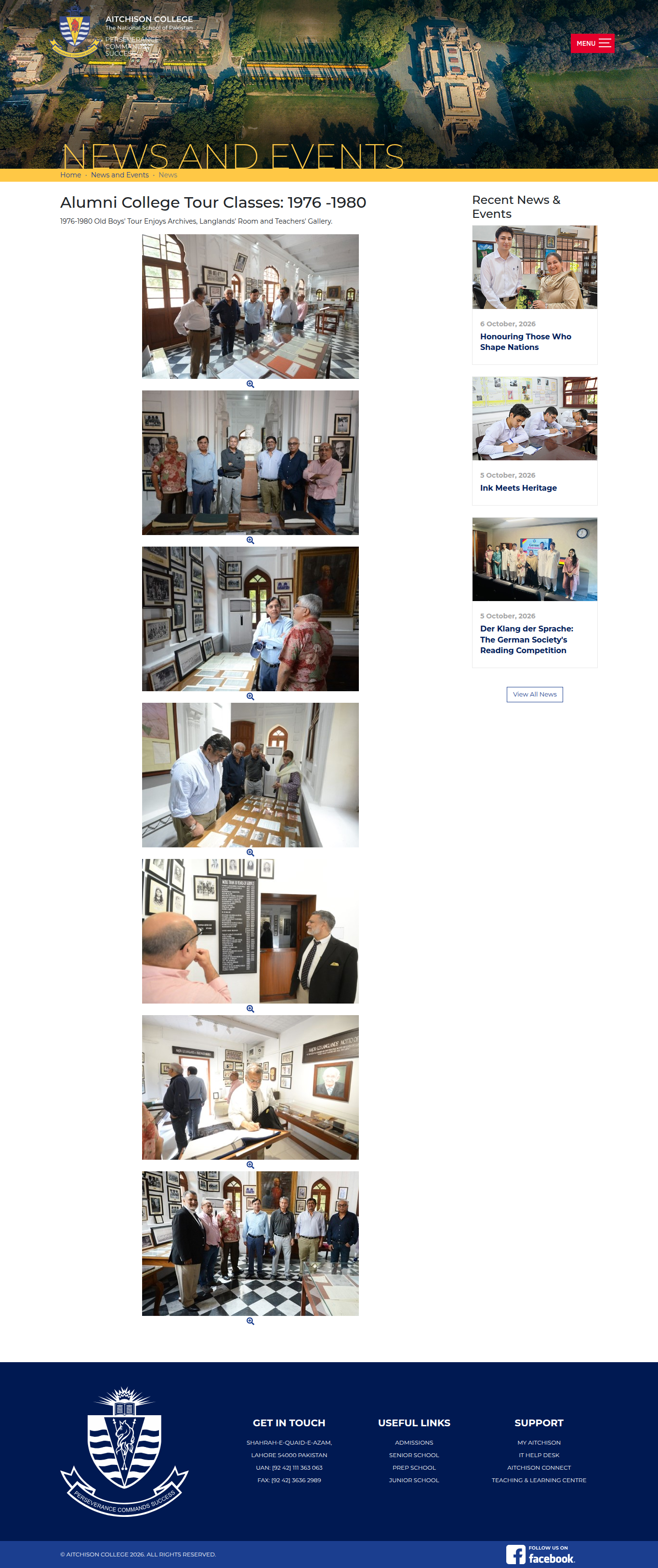 Snapshot of Alumni College Tour Classes: 1976 -1980