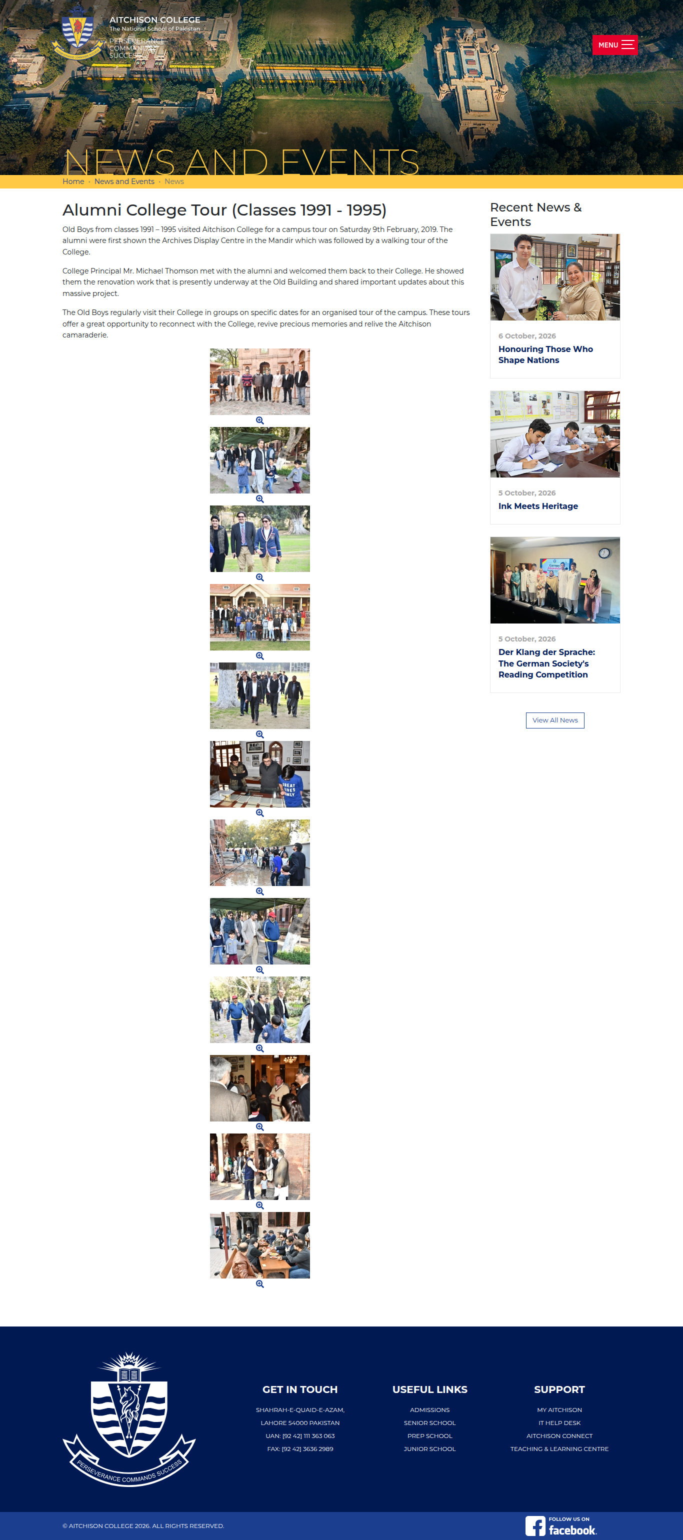 Snapshot of Alumni College Tour (Classes 1991 - 1995)