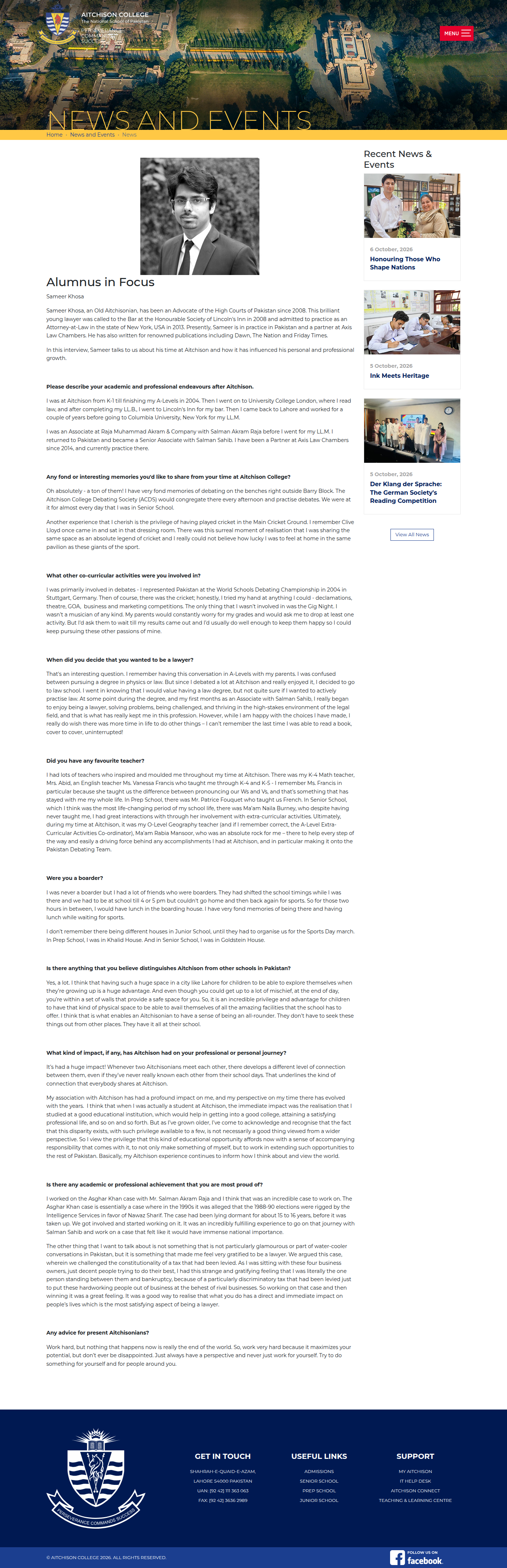 Snapshot of Alumnus in Focus