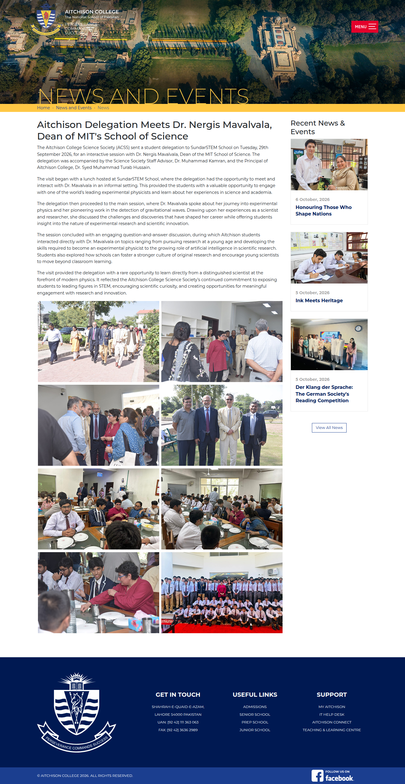 Snapshot of Aitchison Delegation Meets Dr. Nergis Mavalvala, Dean of MIT's School of Science