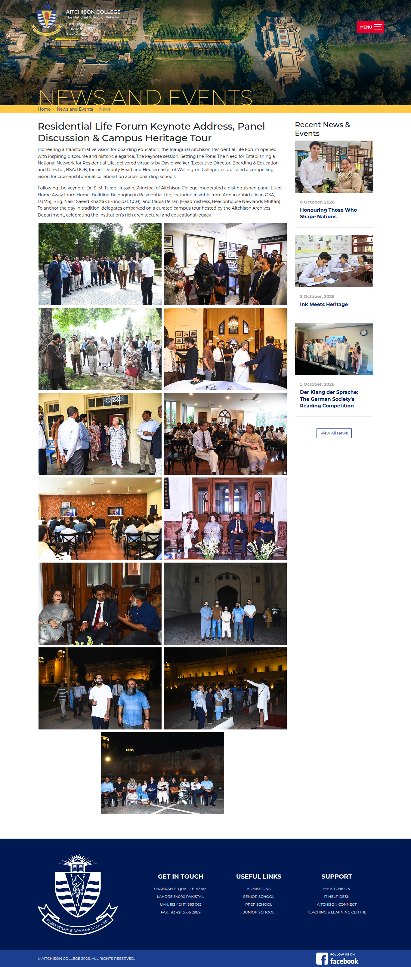 Snapshot of Residential Life Forum Keynote Address, Panel Discussion & Campus Heritage Tour