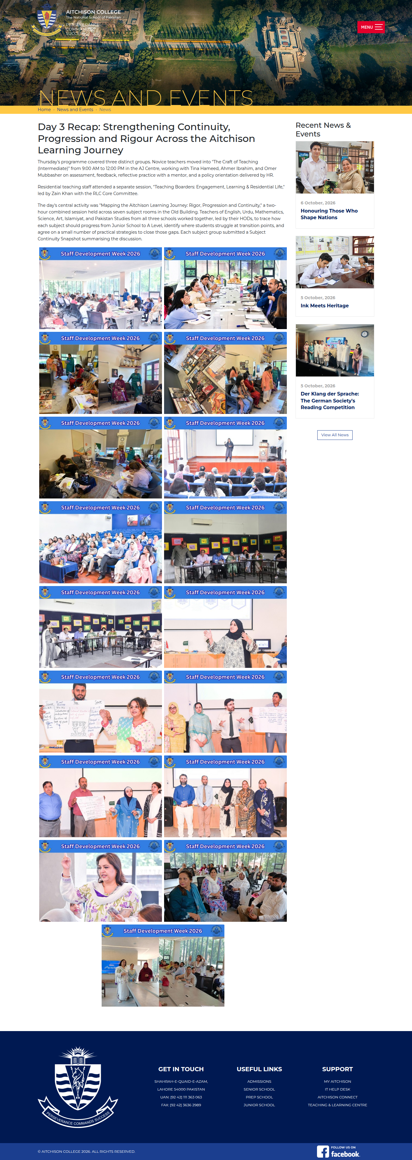 Snapshot of Day 3 Recap: Strengthening Continuity, Progression and Rigour Across the Aitchison Learning Journey