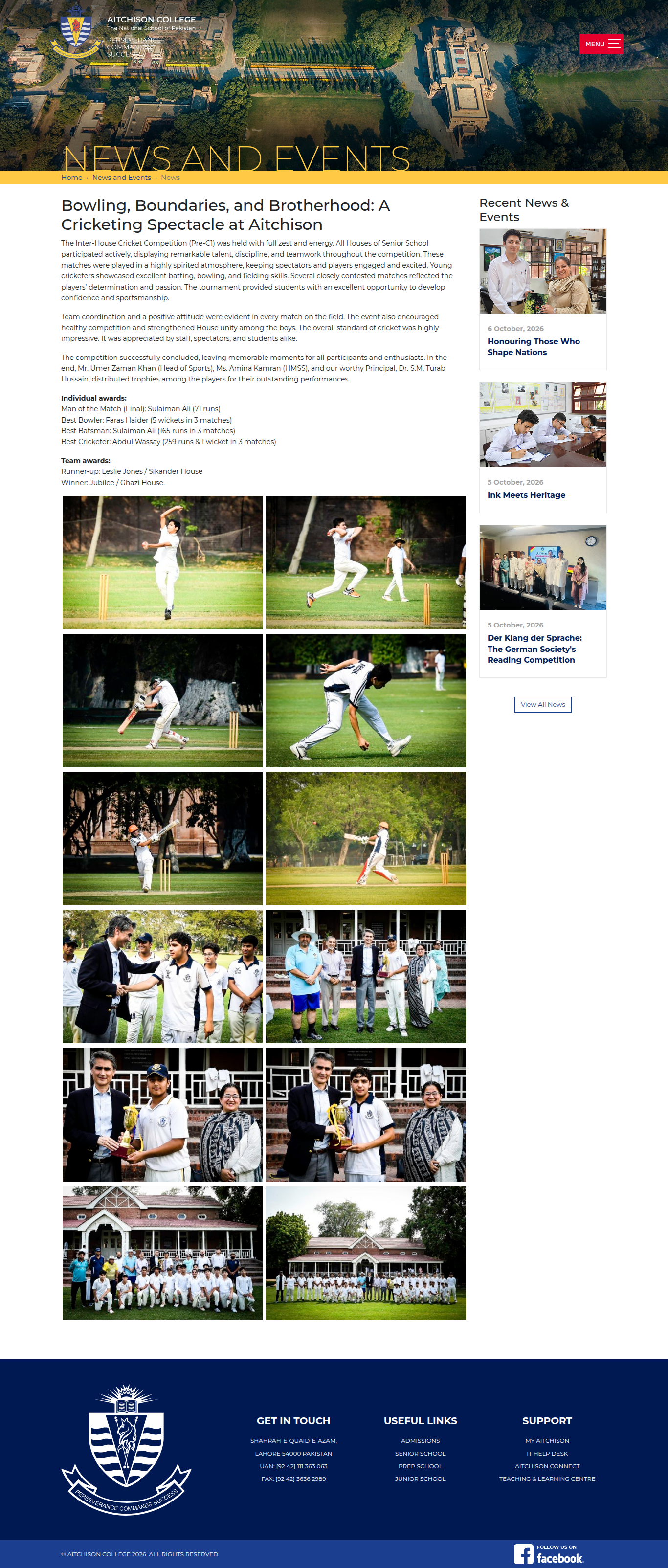 Snapshot of Bowling, Boundaries, and Brotherhood: A Cricketing Spectacle at Aitchison