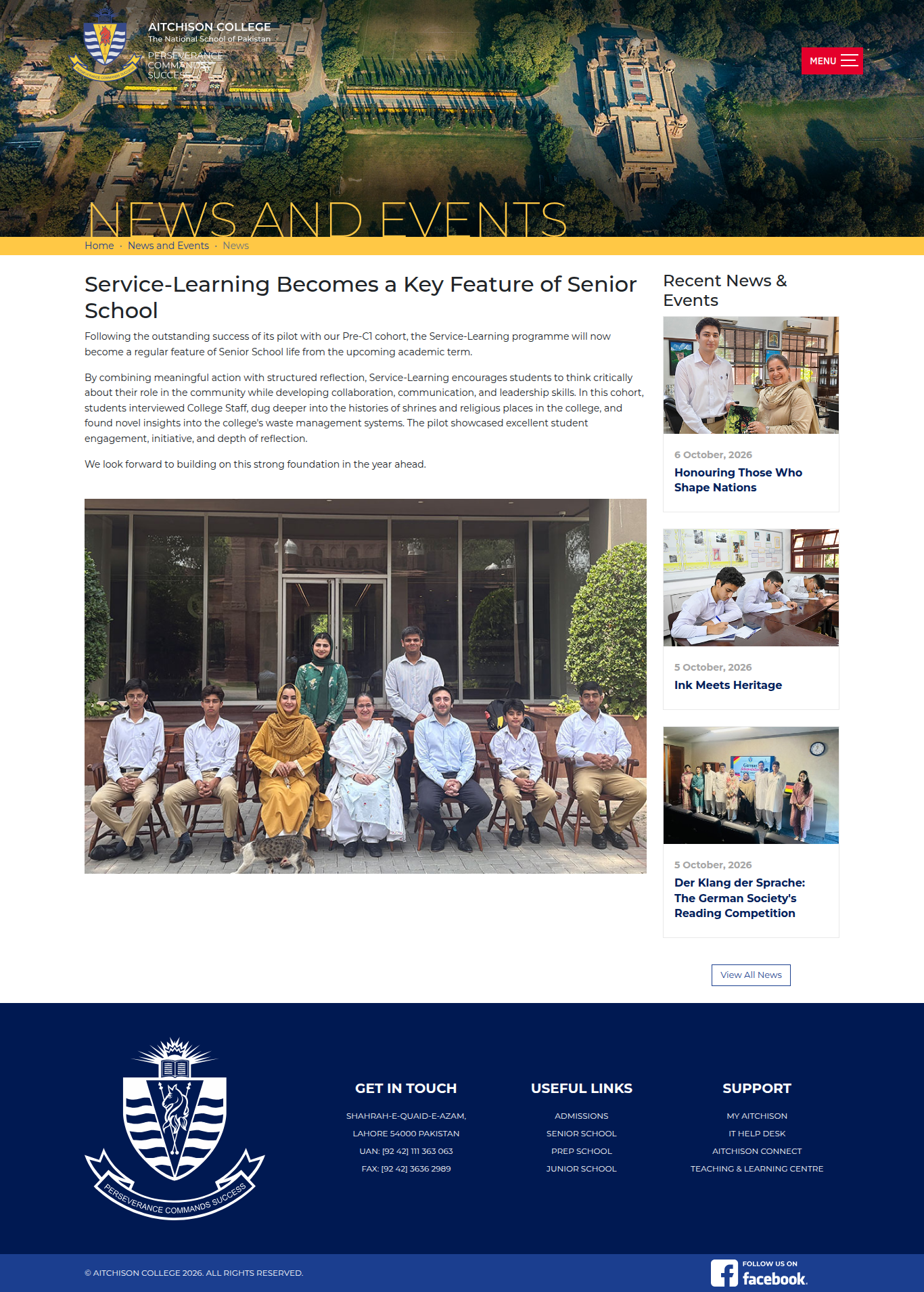 Snapshot of Service-Learning Becomes a Key Feature of Senior School