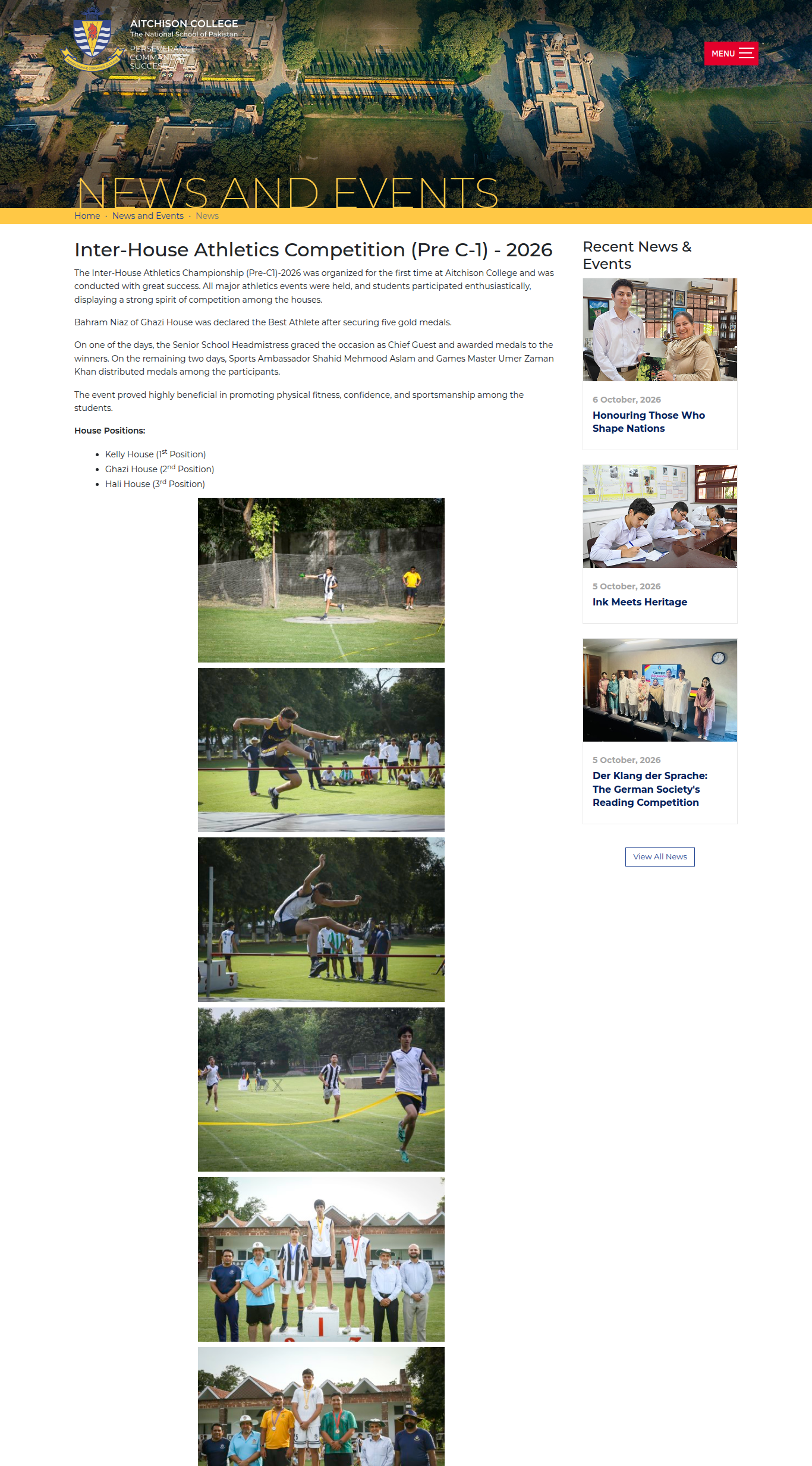 Snapshot of Inter-House Athletics Competition (Pre C-1) - 2026