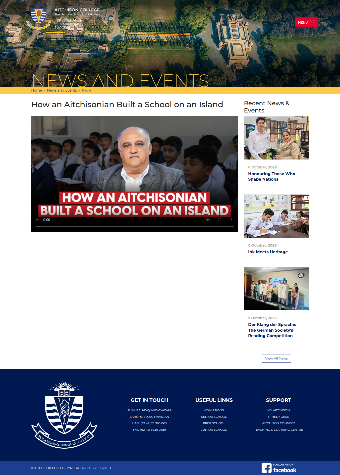 Snapshot of How an Aitchisonian Built a School on an Island