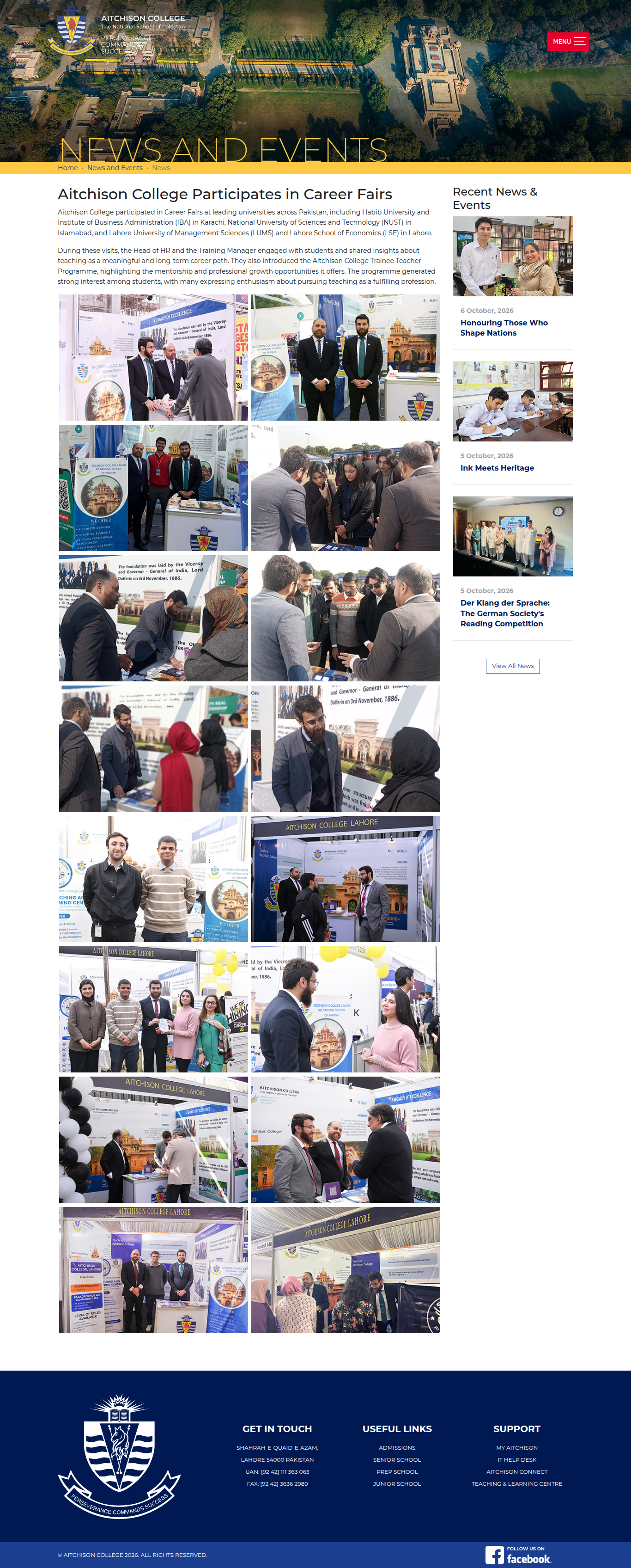 Snapshot of Aitchison College Participates in Career Fairs