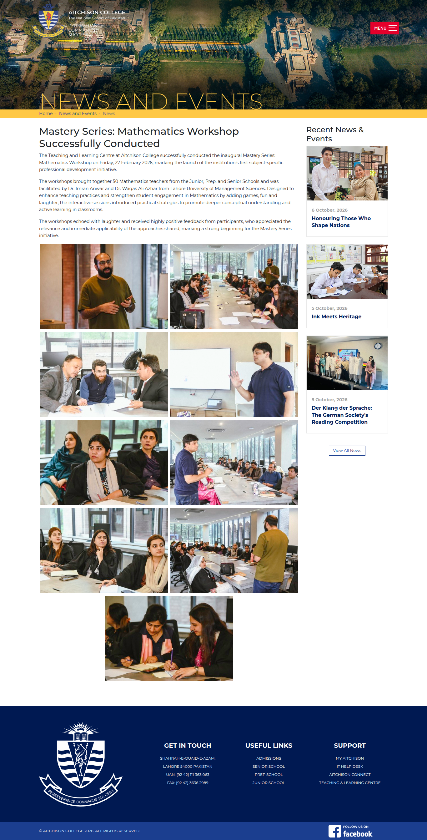 Snapshot of Mastery Series: Mathematics Workshop Successfully Conducted