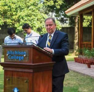 The College Principal Mr. Michael A. Thomson thanking the donor.