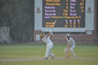 Punjab College narrow victory over Ist XI. 186 for 5 defeated 9 for 173. 30 Over Match played on MCG.