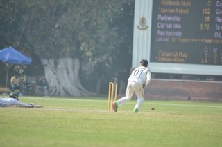 Punjab College narrow victory over Ist XI. 186 for 5 defeated 9 for 173. 30 Over Match played on MCG.