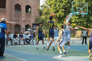 Big Crowd Sees Aitchison Senior Basketballers Too Strong for Cadet College Hasan Abdal