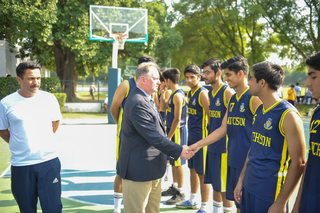Big Crowd Sees Aitchison Senior Basketballers Too Strong for Cadet College Hasan Abdal