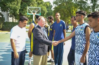 Big Crowd Sees Aitchison Senior Basketballers Too Strong for Cadet College Hasan Abdal