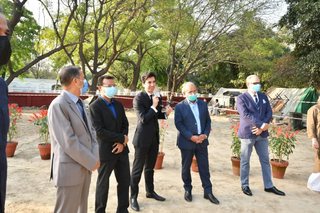 Aitchison College mid project Diving Pool celebration