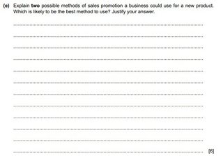 Identify two aims of promotion. ‘Award 1 mark for each aim (max 2).