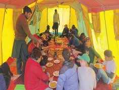 Dinning at Mess Tent