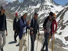 Trek towards Brazil pass at the 13.808 ft above sea level